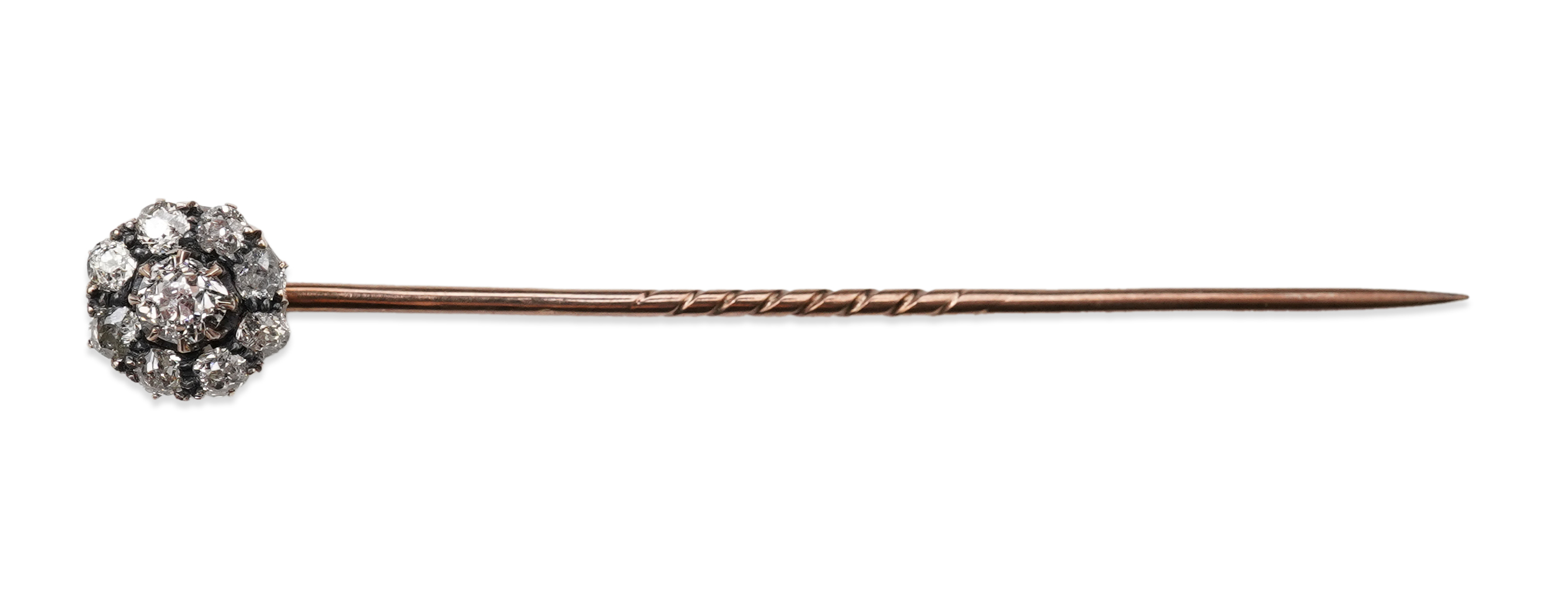 A diamond stick pin, late 19th century